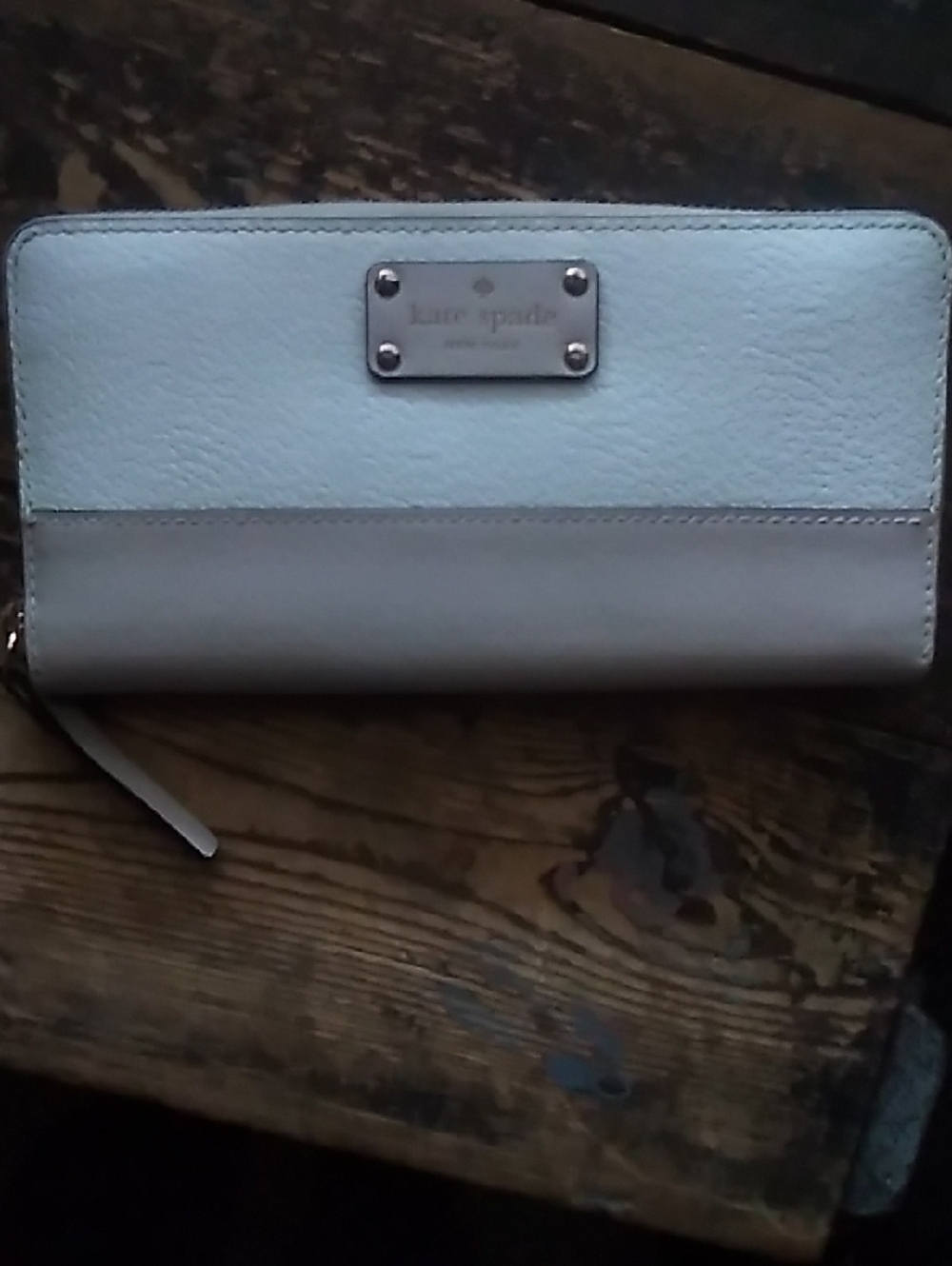 kate spade Light Pink and Cream Leather Zip-Around Wallet